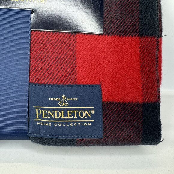 Pendleton Home Collection Rob Roy Luxe Throw Blanket 50 x 70 Red Black Plaid NEW - Picture 2 of 9